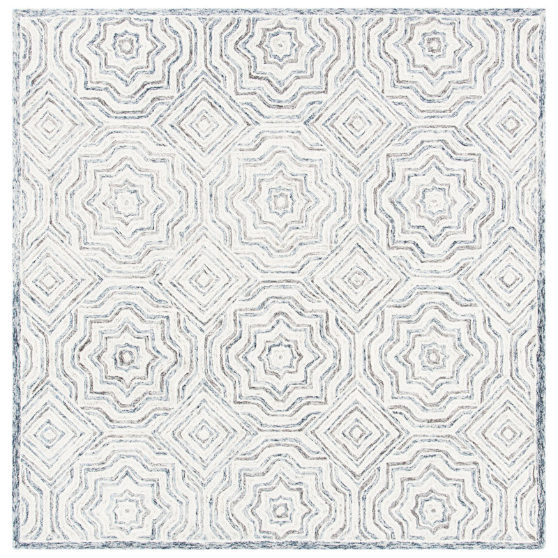 Daniel Hand Tufted Wool Geometric Rug, Square 7'