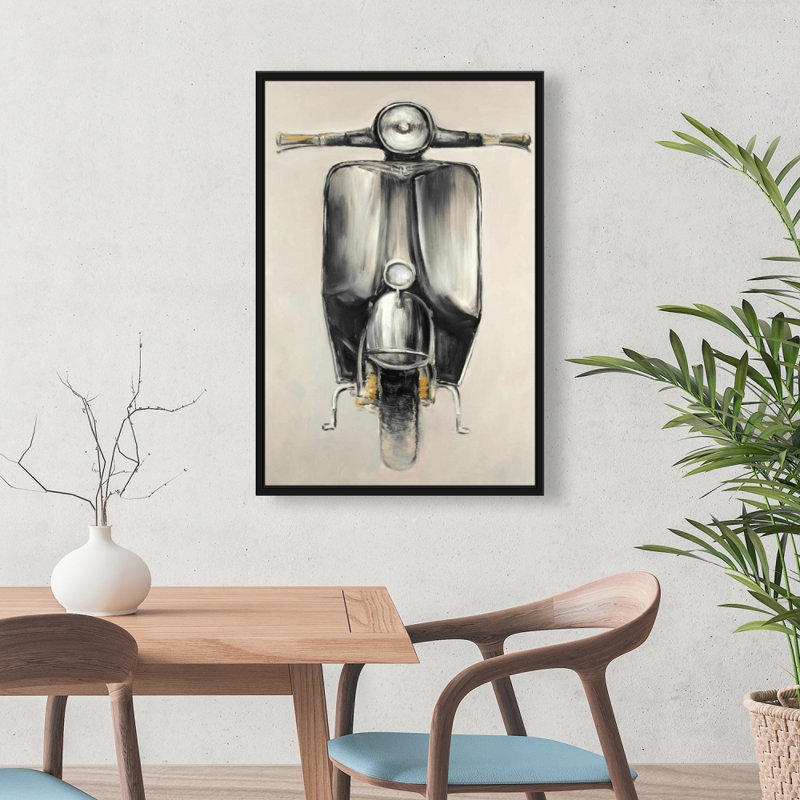 Petit imprimé sur toile noir, H 36 po x l 24 po