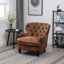 Calum Faux Leather Buttoned Accent Wingback Chair-733682704