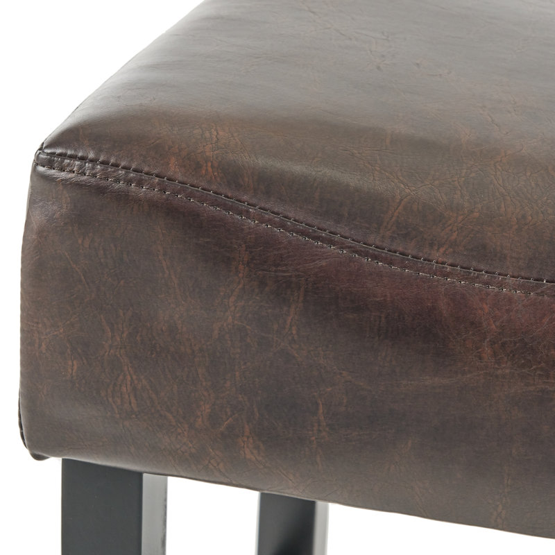 Ensemble de 2 tabourets de bar en cuir reconstitué de 30 pouces, brun