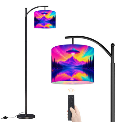Lampe sur pied PeeNoke Arc UFO Landscape Rainbow Mountains