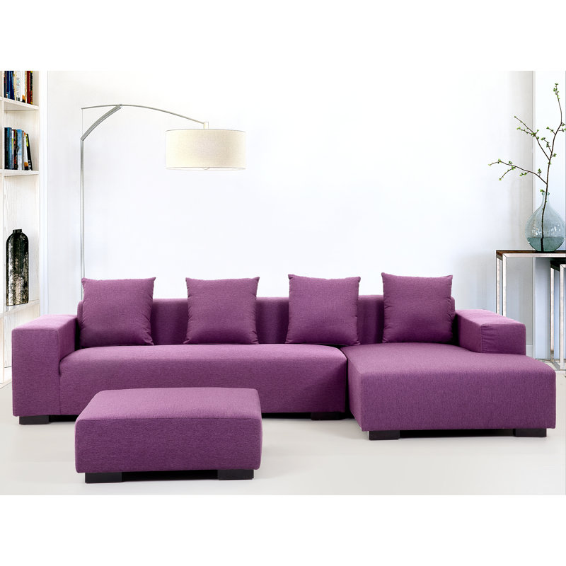 Cronin 4 Seater Corner Sofa , Right, Purple