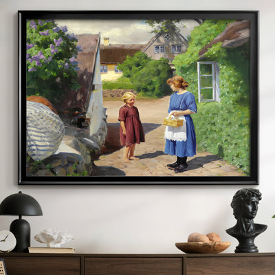 À l'extérieur de la ferme - Hans Andersen Brendekilde - Toile tendue avec châssis, c. Fin du 19e siècle / début du 20e siècle
