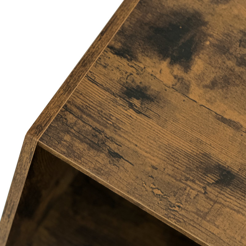 Table basse hexagonale avec rangement, bois antique de 48,45 po, 2 pièces, design élégant, table en bois facile à assembler et à nettoyer, 48,45 po, espace de rangement abondant, apparence tendance, étapes d'assemblage simples