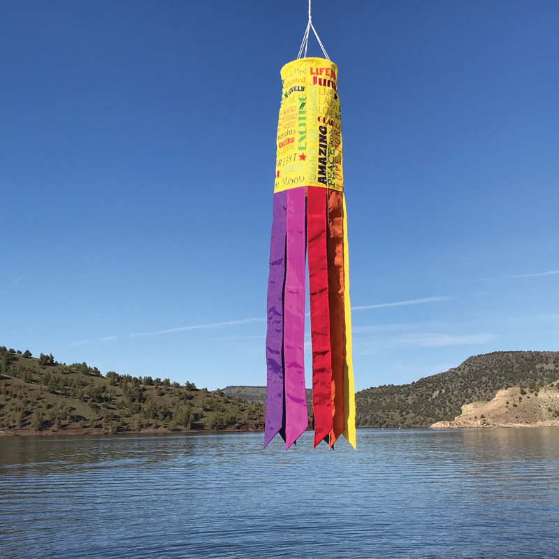 Colorful 40-Inch Polyester Outdoor Windsock with Embroidered Accents