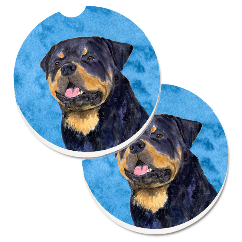 Sous-verre barbu collie voiture, Rottweiler