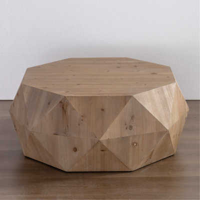 38"Three-Dimensional Embossed Pattern Design American Retro Style Coffee Table
