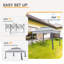 11 pi. L 11 pi. D Pavillon de jardin d'extérieur en acier à toit souple avec filet-109186200