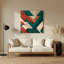 «Geometric Abstraction 92», art mural en métal vert-769839983