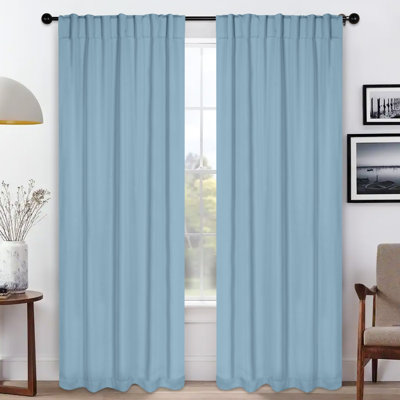 Levatt Classic Modern Solid Room Darkening Curtains, Rod Pocket / Back Tabs