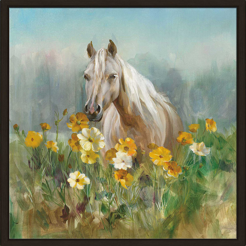«Farm and Field II (Square)» par Danhui Nai, reproduction, H 31,5 po x l 31,5 po x P 2 po, Cadre flottant espresso
