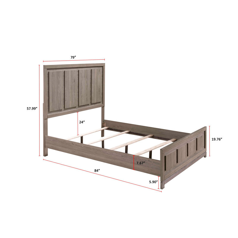 1 lit à panneau contemporain au design épuré et minimaliste, Très grand lit