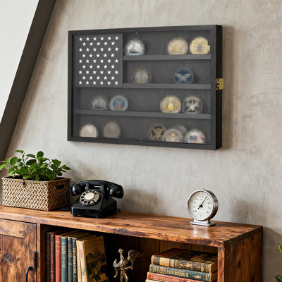 Armoire en bois noire verrouillable à 4 rangées pouvant contenir 45 pièces ou plus