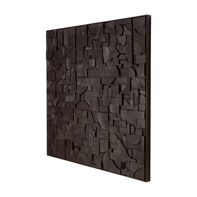 Handmade Solid Wood Wall Decor, Black