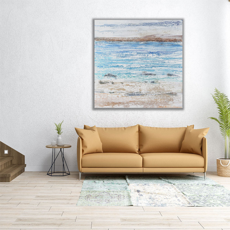 Paysage côtier I - reproduction d'art sur toile, H 12 po x l 12 po