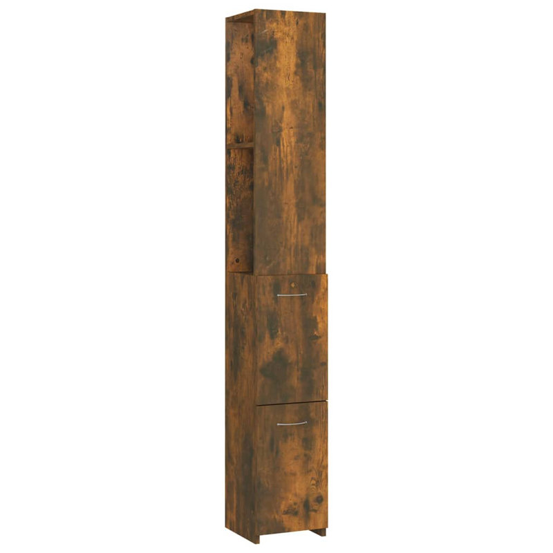 Gislinde Bathroom Cabinet 25 x 26, 5 x 170 cm Engineered Wood, Smoked Oak