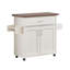 Chariot pour îlot de cuisine, îlot de cuisine sur roulettes, armoires de rangement pour cuisine avec tablettes réglables et support à serviettes et à épices