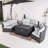 6 - Person Outdoor Steel Wicker Fire Pit Conversation Set - Gray