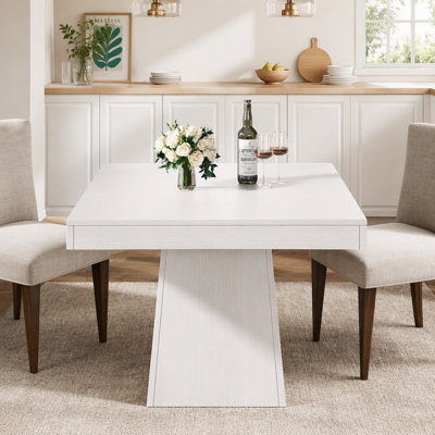 Table de salle à manger carrée de style campagnard pour 4 personnes, table de cuisine avec finition en bois gris, cuisines