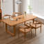 Table de salle à manger rectangulaire en bois massif brun-943937021