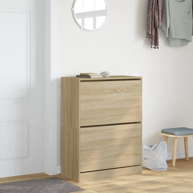 12 Pair Shoe Storage Cabinet, Sonoma Oak