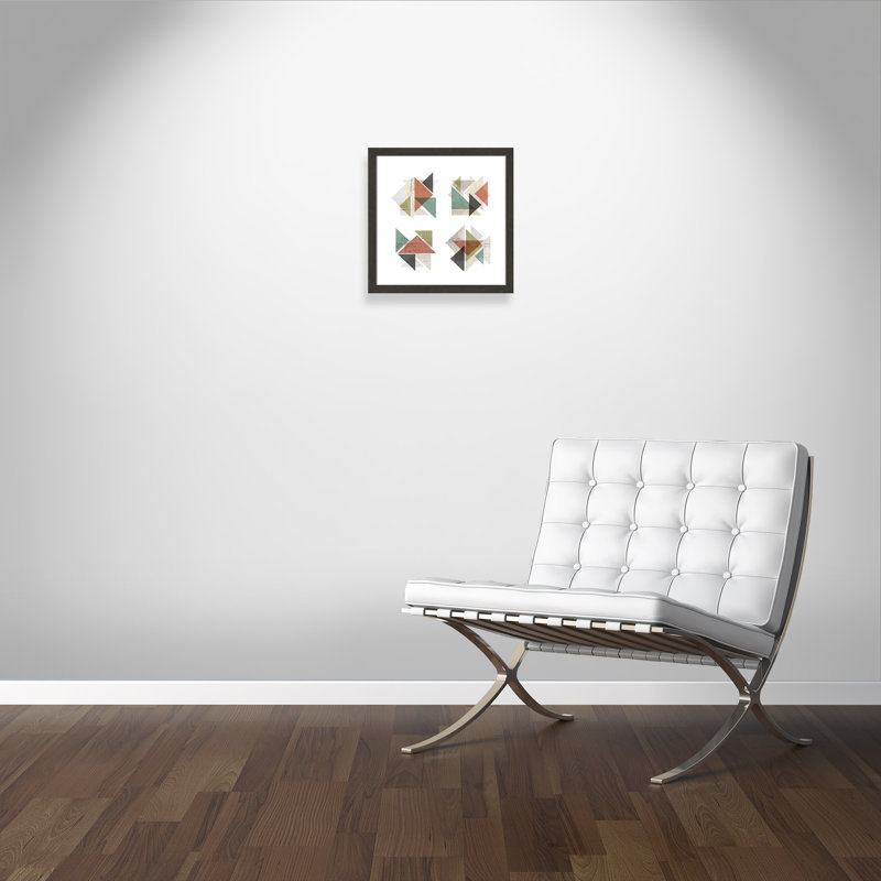 «Oliviyah Boho Geometrics», impression encadrée, Texture grain de bois noir, H 17,5 po x l 17,5 po x P 1,25 po