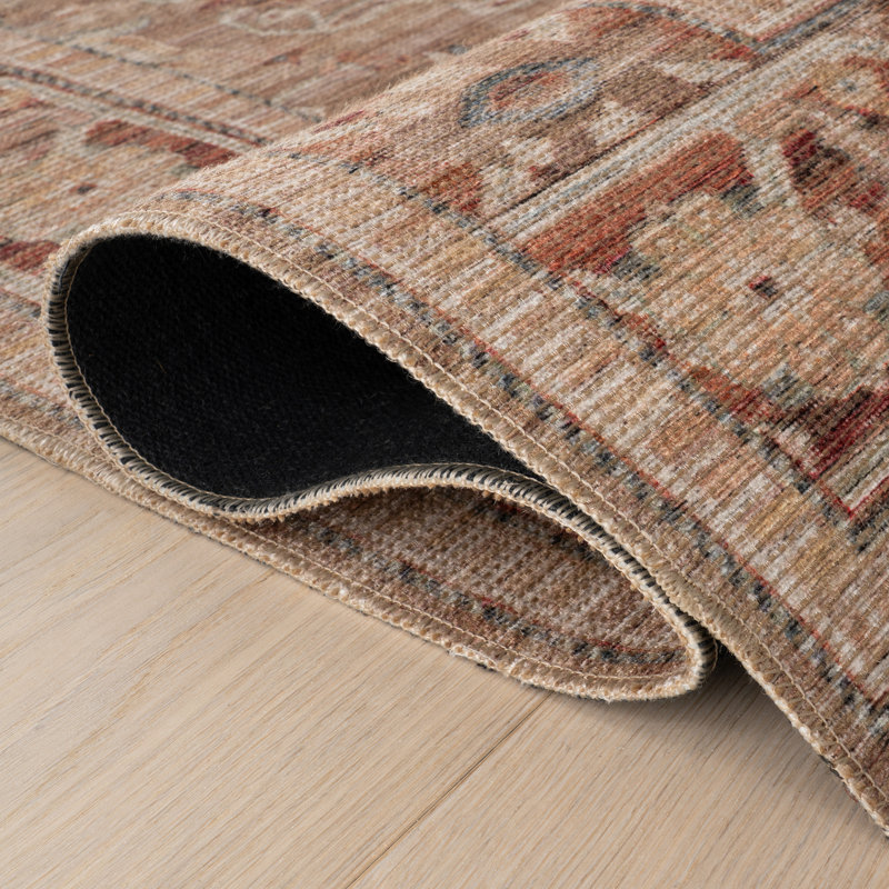 Tapis traditionnel à bordure Nysera, Beige, Rectangle 9 pi x 12 pi