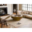 Table basse ronde 39,37 po avec rangement moderne en bois massif plaqué