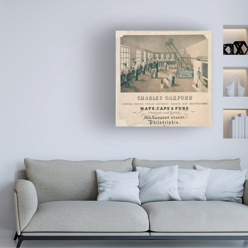 American School Charles Oakford, Hat Manufacturer, Philadelphia, C.1850 Canvas Art, 18" H x 18" W