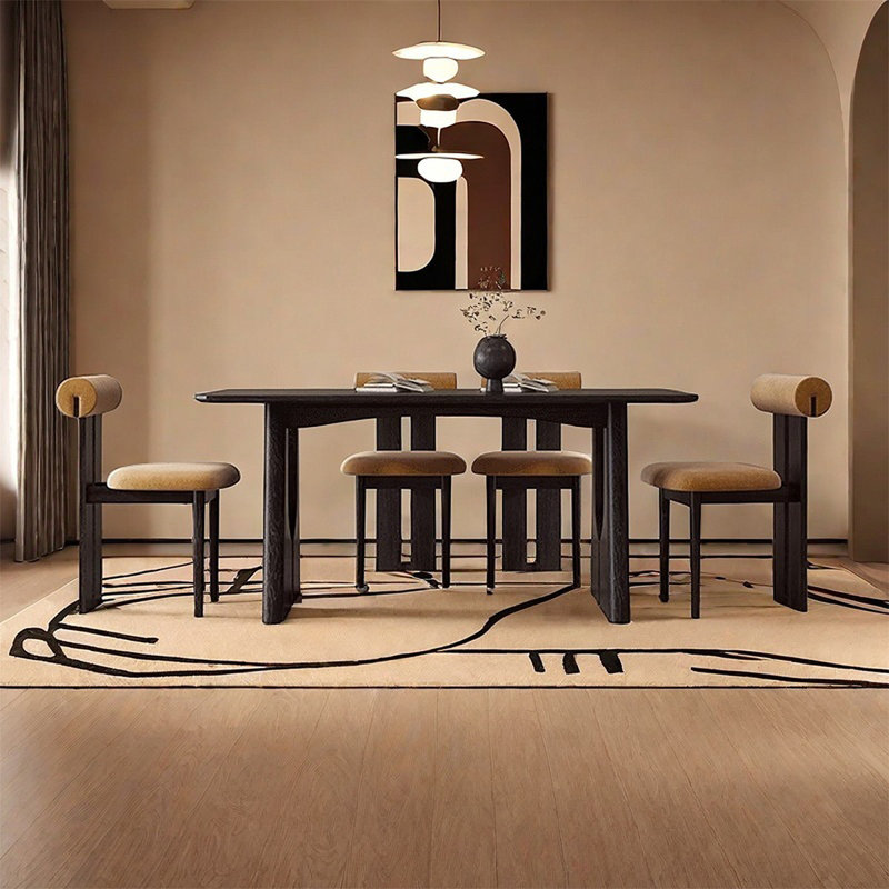 Solid wood french style rectangular dining table, 29.53"H x 70.87"L x 35.43"W