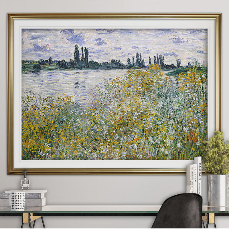 « le fleurs near theuil », impression, Cadre doré, Blanc mat, H 20 po x l 24 po x P 1,5 po