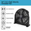 BLACK+DECKER BXFF53001GB 2-in-1 High Velocity Circulator Fan, 3 Speed Settings, 8 Hour Timer with Remote control, 20”, 70W, Black