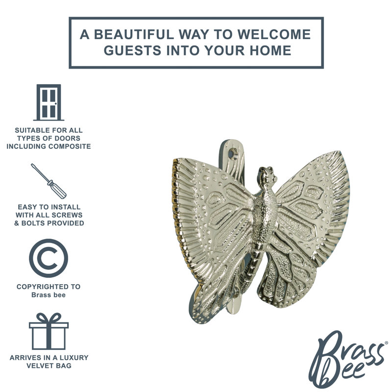 Nickel Butterfly Door Knocker, Nickel
