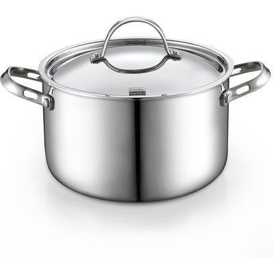 Cooks Standard Multi-ply Clad Stainless Steel Stock Pot, 4-quart Pasta Cooking Soup Pot With Lid, Deep Stockpot Induction Cookware