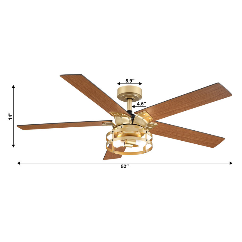 Trent Austin Design® Rish 52'' Ceiling Fan with Light Kit & Reviews ...
