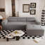 Canapés modulaires | Canapé modulaire en forme de L de 109 po, tissu en peluche sans assemblage, 109 po pour salon | gris | tissu