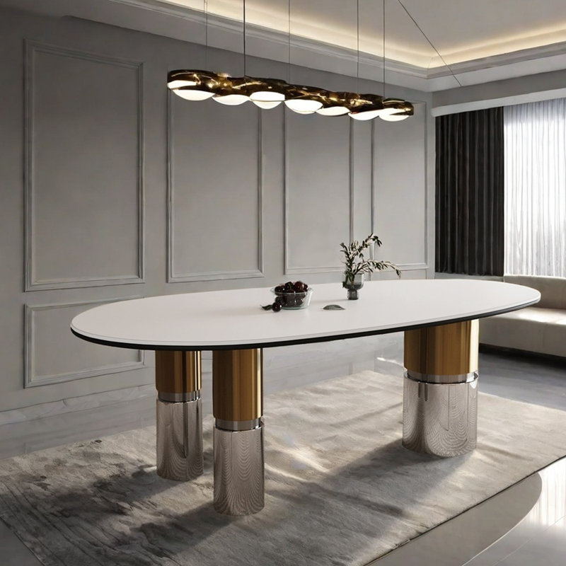 Table de salle à manger haut de gamme légère et luxueuse, H 29,5 po x L 63 po x l 31,5 po