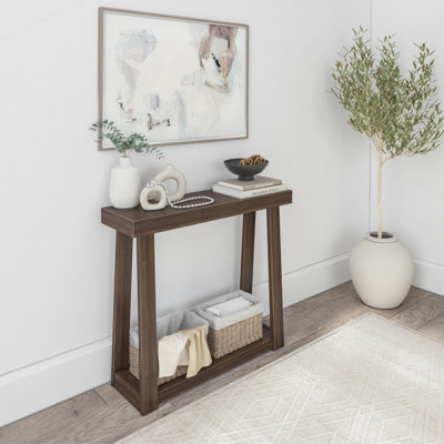 Beckett Solid Wood Console Table with Shelf