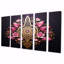 «Pink Flowers Golden Persian Geometric Emblem - Botanicals», art mural 5 pièces-1761915947