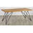 78" Karlie Pine Solid Wood Top Metal Base Dining Table 