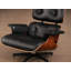 Méridienne et repose-pieds en cuir Mid-Century