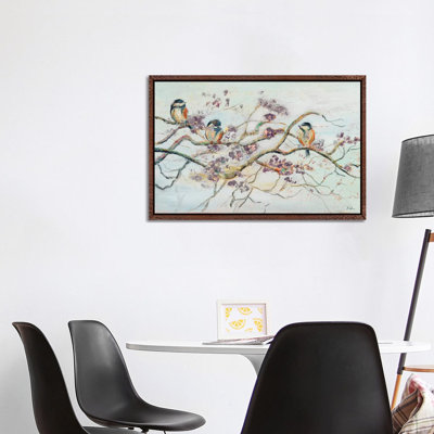 Birds On Cherry Blossom Branch by Patricia Pinto - Print on Canvas