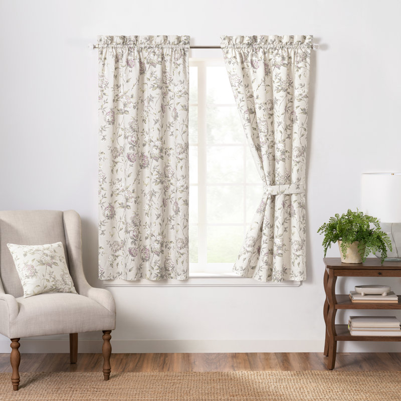 Panneau de rideau semi-diaphane avec passe-tringle Erie, Lilas, L 41 po x L 63 po
