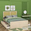 Rattan Headboard  Wooden Platform Bed With Four Storage Drawers-24144657-24144656
