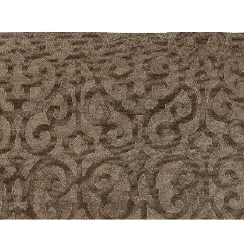 Damask Area Rug in Graphite/Brown, Rectangle 8' x 10'