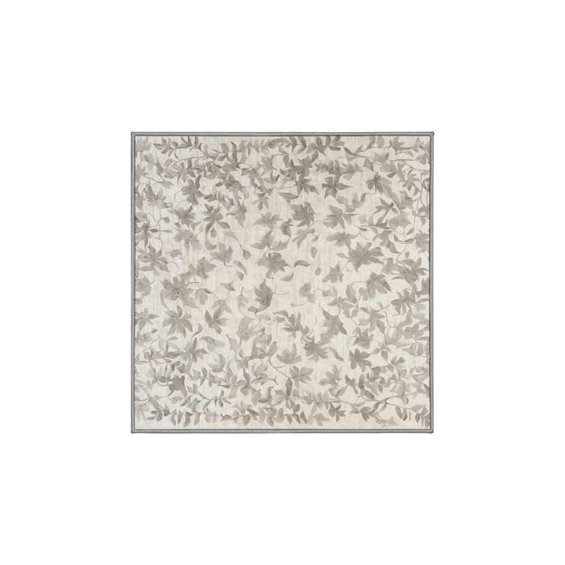 Silky Soft Plush Gray Area Rug, Square 3'
