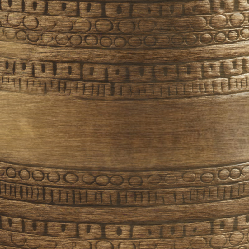 Antique Gold Round Stone Top Metal Accent Table