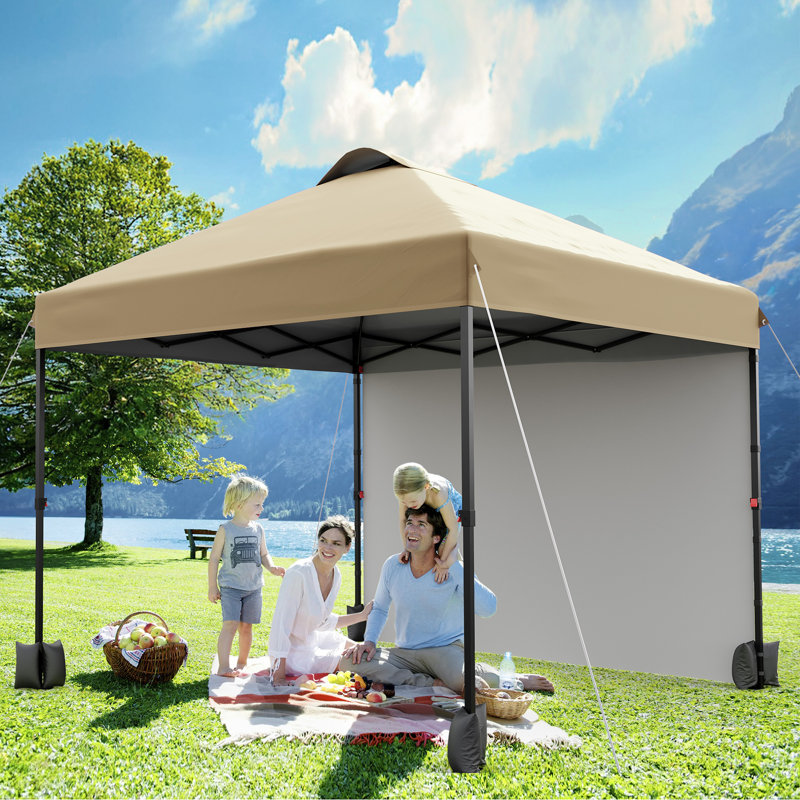 10x10 ft Instant Pop-Up Canopy with Removable Sidewalls, Portable Outdoor Tent with One-Push Setup, Waterproof Sun Shade for Party, Wedding, Backyard, Garden