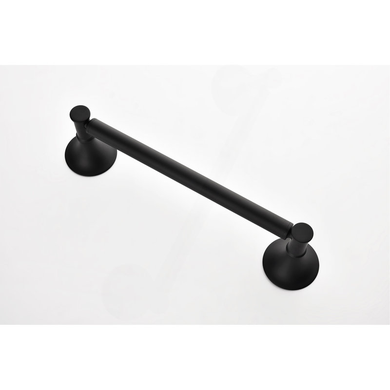 6 Piece Brass Bathroom Towel Rack Set Wall Mount, Matte Black