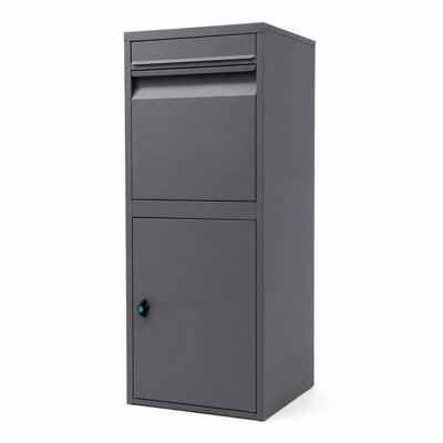 40.2 in. H Gray Lockable Package Delivery Box, Waterproof Steel Parcel Drop Box for Porch and Outdoor